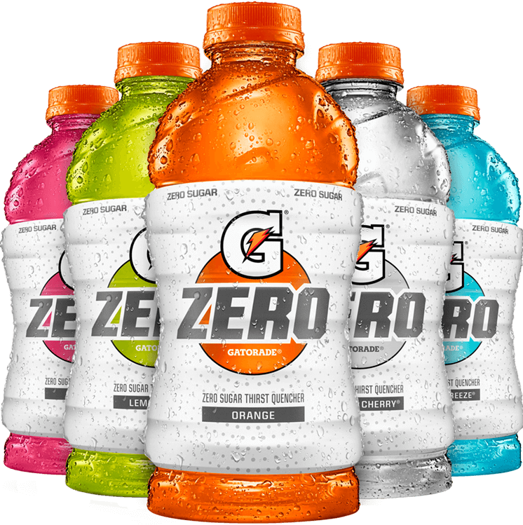 Bottles to display Gatorade zero labels, ingredients are not present on these bottles